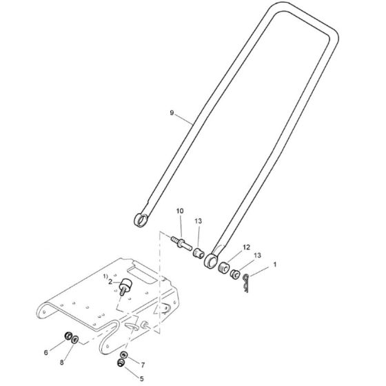 Steering Handle Assembly for Bomag BP 23/48 Compactors