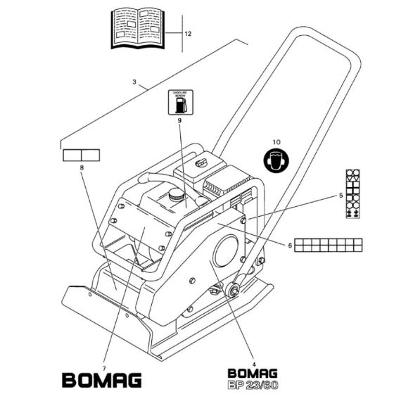 Decals Assembly for Bomag BP 23/60 Compactors