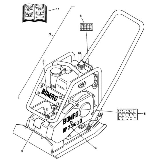 Decals Assembly for Bomag BP 23/60 D Compactors