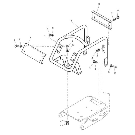 Protection Bow (101670911681-101670919999) Assembly for Bomag BP 25/48 Compactors