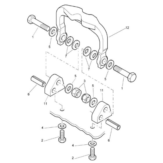 Single Point Lifting (101670921001-101670921424) Assembly for Bomag BP 25/48 D Compactors