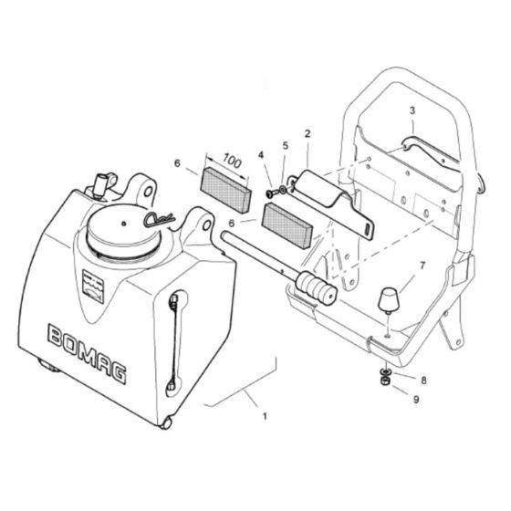 Water Sprinkler System Assembly for Bomag BP 25/50D Compactors