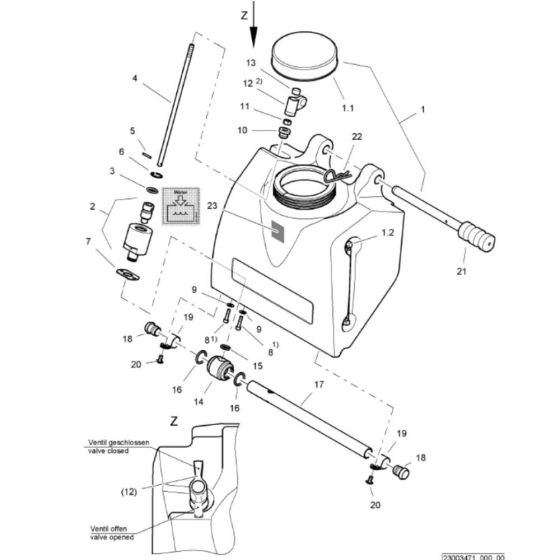 Water Tank Assembly for Bomag BP 25/50D Compactors