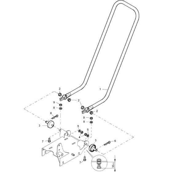 Steering Handle (101220602092-101220609999) Assembly for Bomag BP 6/30 Compactors