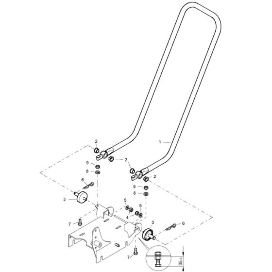 Steering Handle Assembly for Bomag BP 6/30 Compactors