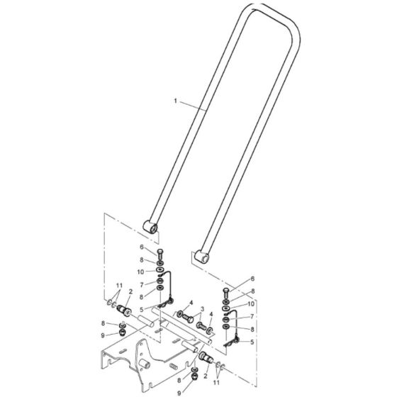 Steering Handle (101220601001-101220601620) Assembly for Bomag BP 6/30 Compactors