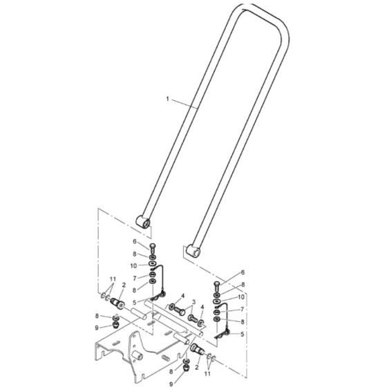 Steering Handle (53.26 101220601001-101220601620 Assembly for Bomag BP 6/30 Compactors