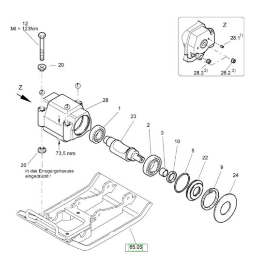 Exciter-unit Assembly for Bomag BP 8/34 Compactors