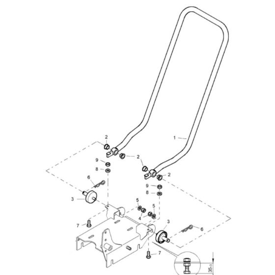 Steering Handle Assembly for Bomag BP 8/34 Compactors