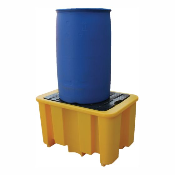 Single 205L Drum Spill Pallet 250ltr Capacity Size 100 x 68 x 60cm