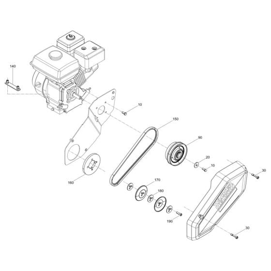 Drive System Assembly for Wacker BPS1030A Plate Compactor