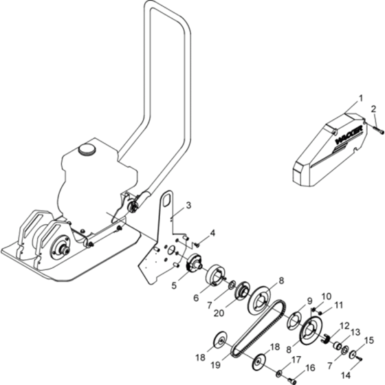 Vibratory Plate Assembly for Wacker BPS1135A-5000007425 (Petrol) Rev.100 Reversible Plate Compactor