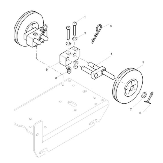 Transport Wheels Assembly for Bomag BPS1845 Plate Compactors