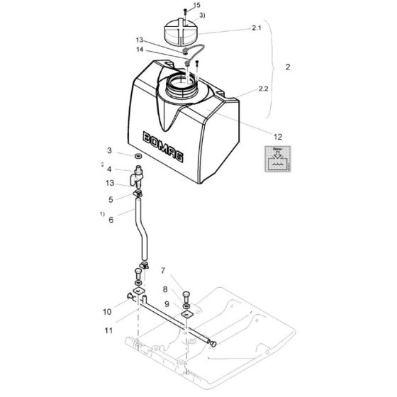 Water Sprinkler Assembly for Bomag BPS1845 Plate Compactors