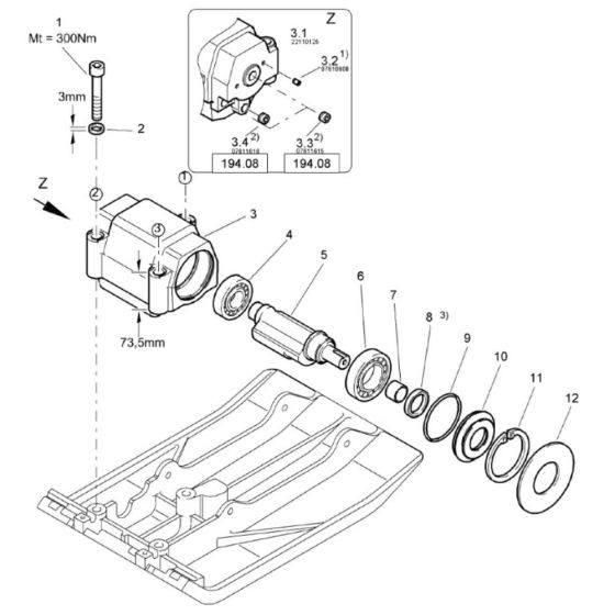 Exciter Unit 861834161080-861834169999) Assembly for Bomag BPS1845 Plate Compactors