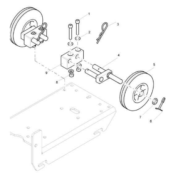 Transport Wheels Assembly for Bomag BPS1845 Plate Compactors