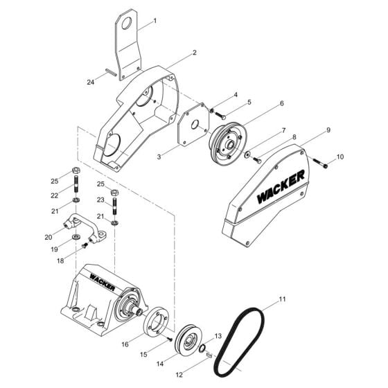 Drive System Assembly for Wacker BPS2550A Plate Compactor