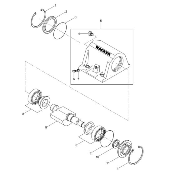 Exciter Assembly for Wacker BPS2550A Plate Compactor