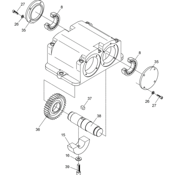 Exciter Assembly-2 for Wacker BPU2450A 5000007868 (Petrol) Rev. 100 Reversible Plate Compactors