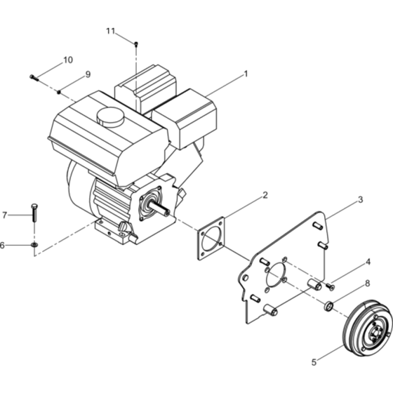 Engine Complete Assembly for Wacker BPU2540-5000008954 (Petrol) Rev.103 Reversible Plate Compactor