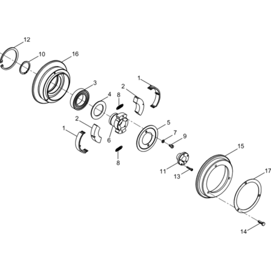 Centrifugal Clutch Assembly for Wacker BPU2540-5000008954 (Petrol) Rev.103 Reversible Plate Compactor