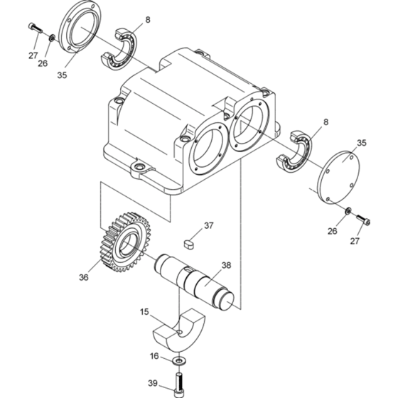 Exciter Assembly-2 for Wacker BPU2950A 5000007962 (Petrol) Rev. 100 Reversible Plate Compactors