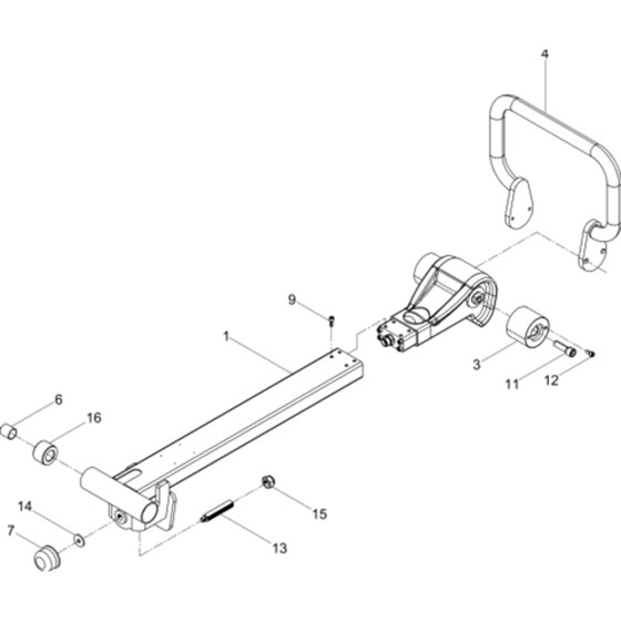 Centre Pole Assembly for Wacker BPU3050A 5000008763 (Petrol) Rev. 108 Reversible Plate Compactors