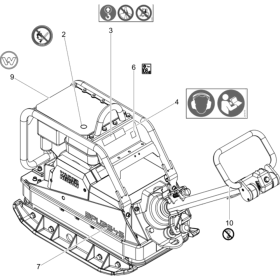 Labels for Wacker BPU3545A 5000008783 (Petrol) Rev. 109 Reversible Plate Compactors