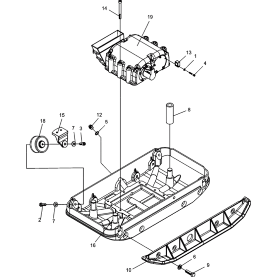 Baseplate Assembly for Wacker BPU3545A 5000008783 (Petrol) Rev. 109 Reversible Plate Compactors