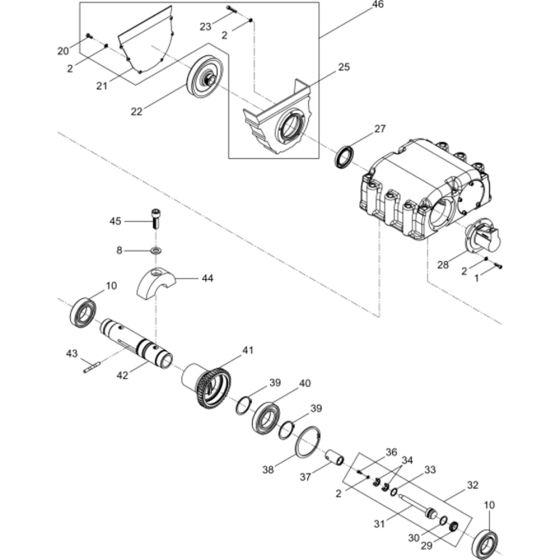 Exciter Assembly-2 for Wacker BPU3545A 5000008783 (Petrol) Rev. 109 Reversible Plate Compactors