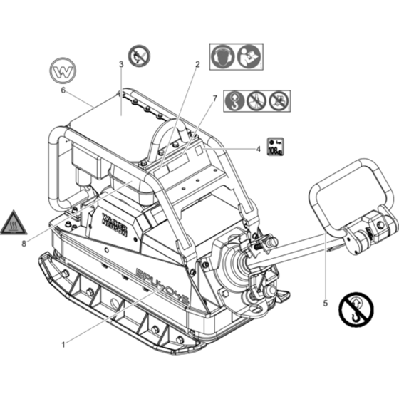 Labels for Wacker BPU4045A 5000610345 (Petrol) Rev. 101 Reversible Plate Compactors