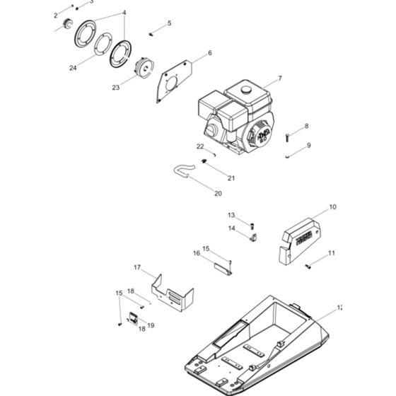 Upper Mass Assembly-1 for Wacker BPU4045A 5000610345 (Petrol) Rev. 101 Reversible Plate Compactors