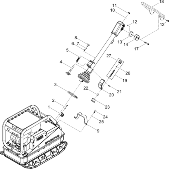 Vibratory Plate Assembly-1 for Wacker BPU5045A 5000008545 (Petrol) Rev. 109 Reversible Plate Compactors