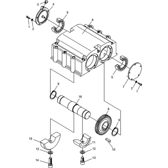 Exciter Assembly-1 for Wacker BPU5045A 5000008545 (Petrol) Rev. 109 Reversible Plate Compactors