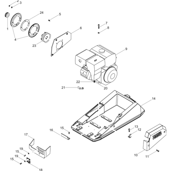 Upper Mass Assembly-1 for Wacker BPU5545A 5000610346 (Petrol) Rev. 101 Reversible Plate Compactors