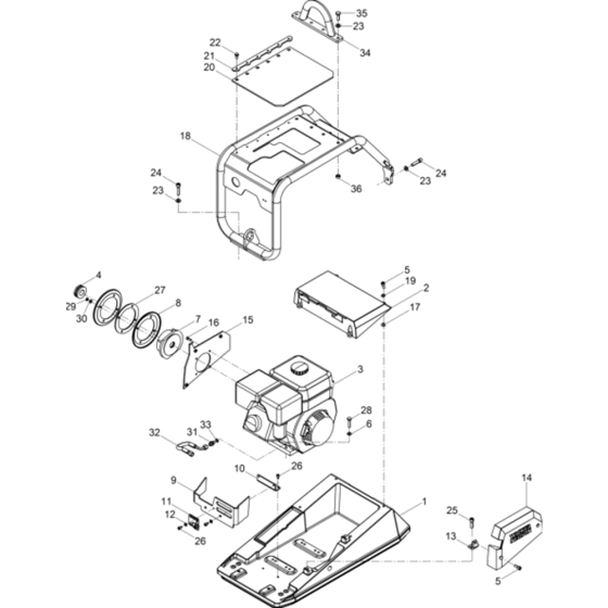 Upper Mass Assembly for Wacker BPU5545A 5100009657 (Petrol) Rev. 101 Reversible Plate Compactors