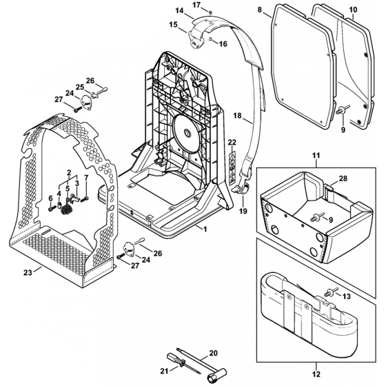 Backplate Assembly for Stihl BR320 Blower