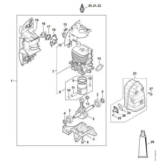 Engine for Stihl BR 430 Leaf Blower