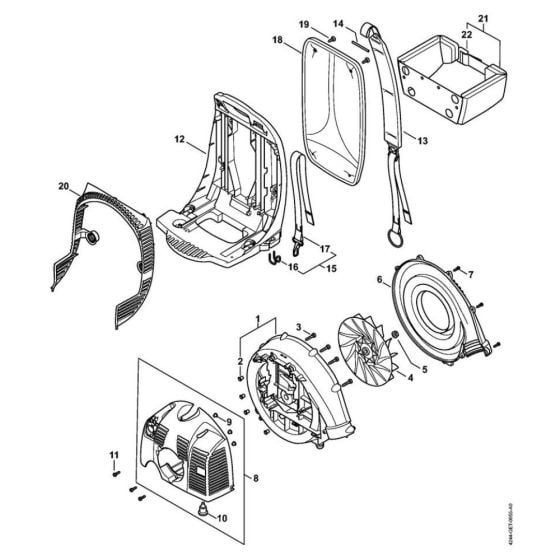 Fan Housing, Shroud, Backplate for Stihl BR 430 Leaf Blower