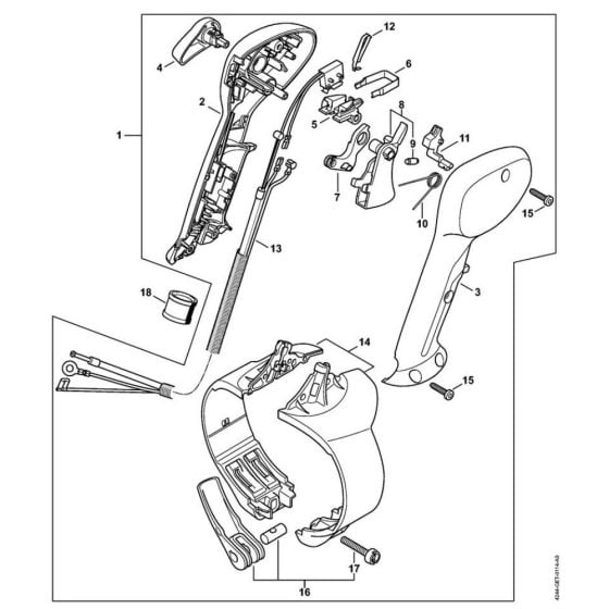 Control Handle for Stihl BR 450, BR 450 C Leaf Blower