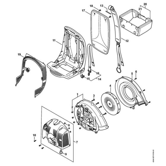 Fan Housing, Shroud, Backplate for Stihl BR 450, BR 450 C Leaf Blower