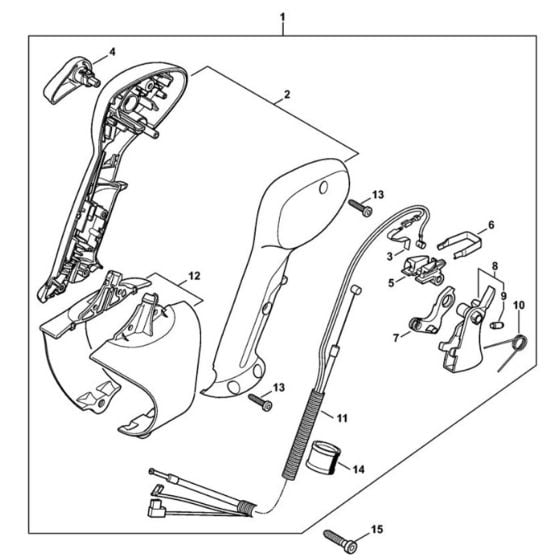 Control Handle Type 1 Assembly for Stihl BR500 Blower