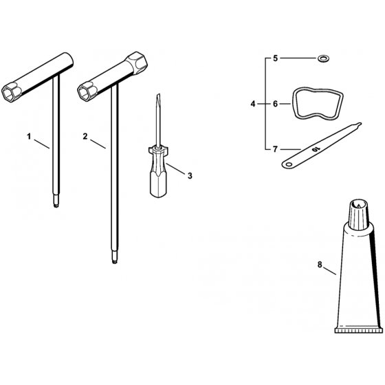 Tools and Extras Assembly for Stihl BR500 Blower