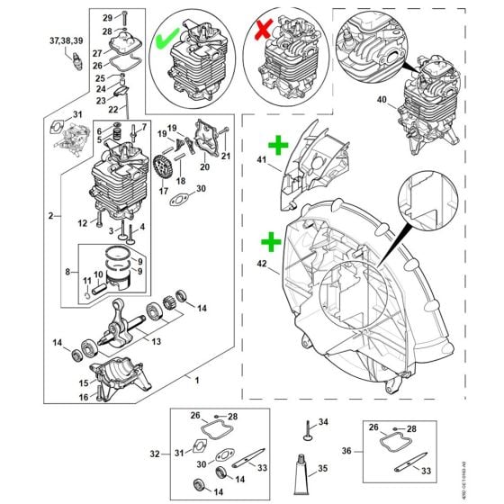 Engine for Stihl BR 550 Leaf Blower