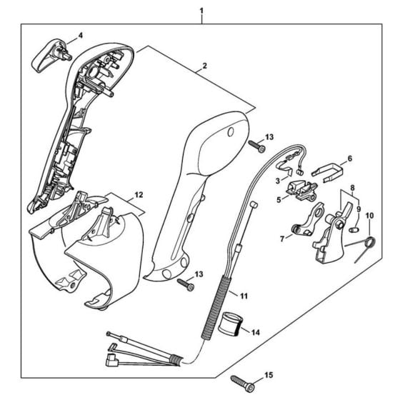 Control Handle for Stihl BR 550 Leaf Blower