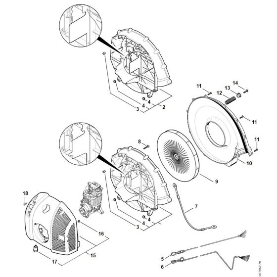 Fan Housing, Shroud for Stihl BR 550 Leaf Blower