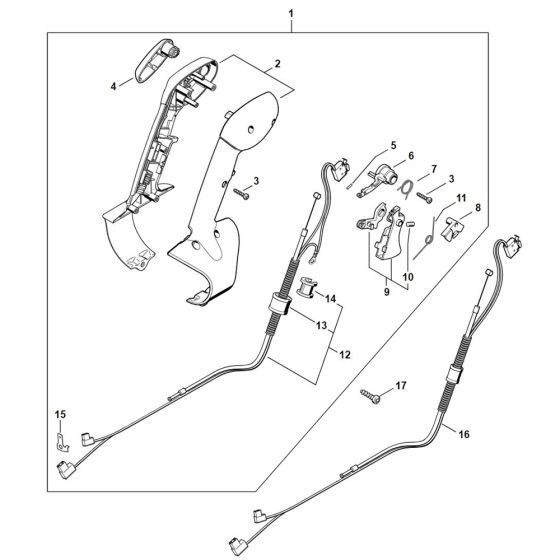 Control Handle (2) for Stihl BR 600 Leaf Blower