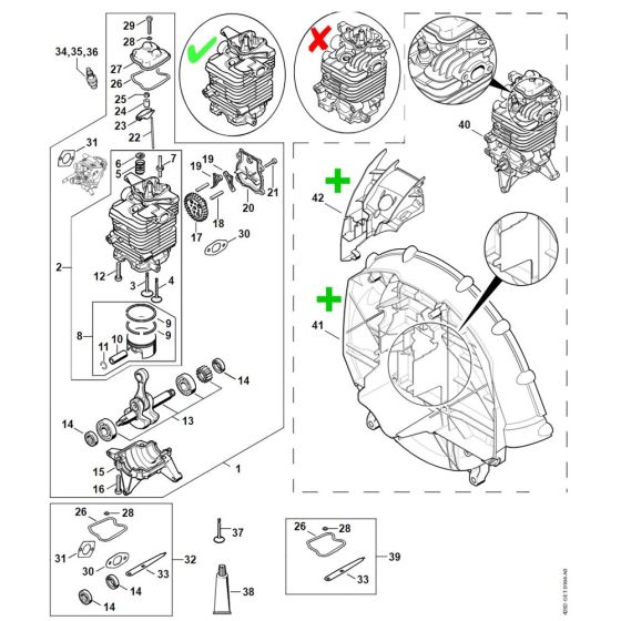 Engine (1) for Stihl BR 600 Leaf Blower