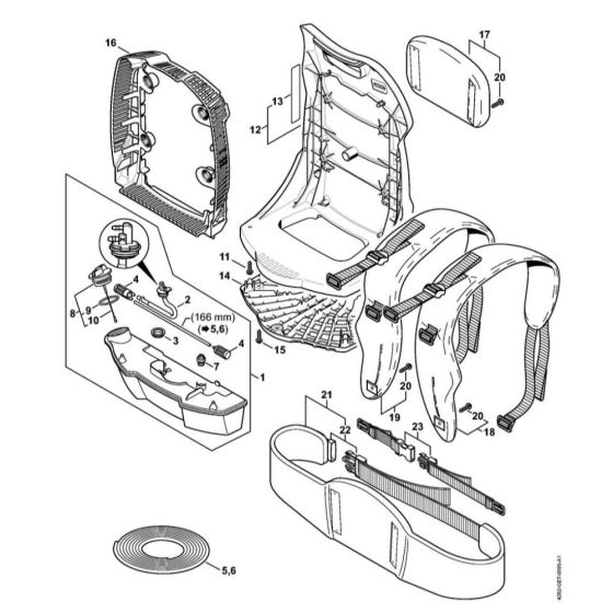 Fuel Tank, Backplate for Stihl BR 700 Leaf Blower