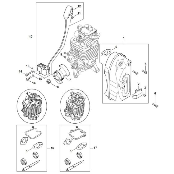 Muffler, Ignition System for Stihl BR 700 Leaf Blower